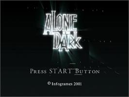 Title screen of Alone in the Dark - The New Nightmare on the Sega Dreamcast.