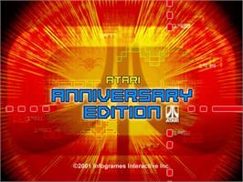Title screen of Atari Anniversary Edition on the Sega Dreamcast.