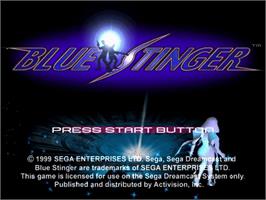 Title screen of Blue Stinger on the Sega Dreamcast.