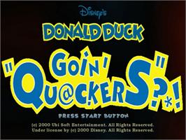 Title screen of Donald Duck: Goin' Quackers on the Sega Dreamcast.