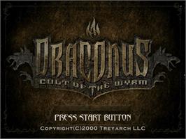Title screen of Draconus: Cult of the Wyrm on the Sega Dreamcast.