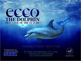 Title screen of Ecco the Dolphin: Defender of the Future on the Sega Dreamcast.