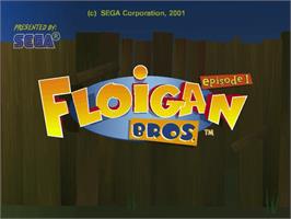 Title screen of Floigan Brothers: Episode 1 on the Sega Dreamcast.