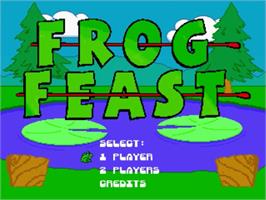 Title screen of Frog Feast on the Sega Dreamcast.