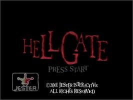 Title screen of Hellgate on the Sega Dreamcast.
