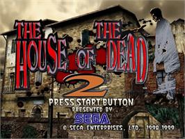 Title screen of House of the Dead 2, The on the Sega Dreamcast.