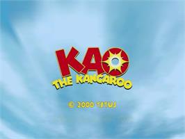 Title screen of Kao the Kangaroo on the Sega Dreamcast.