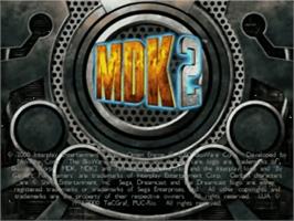 Title screen of MDK 2 on the Sega Dreamcast.