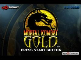 Title screen of Mortal Kombat Gold on the Sega Dreamcast.