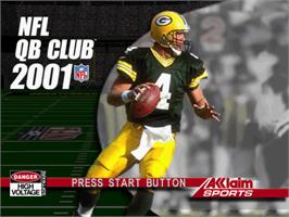 Title screen of NFL Quarterback Club 2001 on the Sega Dreamcast.