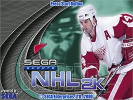 Title screen of NHL 2K on the Sega Dreamcast.