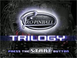 Title screen of Pro Pinball: Trilogy on the Sega Dreamcast.
