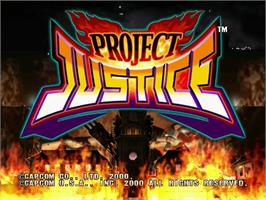 Title screen of Project Justice - Rival Schools 2 on the Sega Dreamcast.