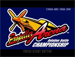 Title screen of Propeller Arena - Aviation Battle Championship on the Sega Dreamcast.