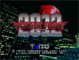 Title screen of Psychic Force 2012 on the Sega Dreamcast.