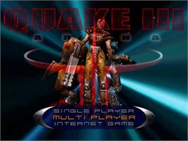 Title screen of Quake 3 Arena on the Sega Dreamcast.