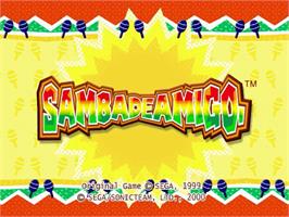 Title screen of Samba De Amigo on the Sega Dreamcast.