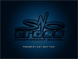 Title screen of Sno-Cross Championship Racing on the Sega Dreamcast.