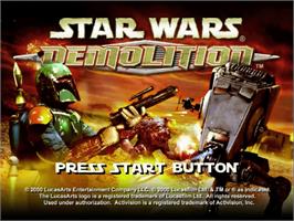 Title screen of Star Wars: Demolition on the Sega Dreamcast.