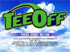 Title screen of Tee Off on the Sega Dreamcast.