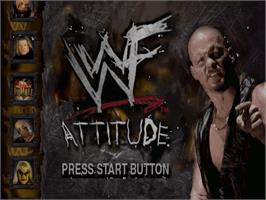Title screen of WWF Attitude on the Sega Dreamcast.