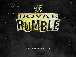 Title screen of WWF Royal Rumble on the Sega Dreamcast.