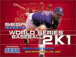 Title screen of World Series Baseball 2K1 on the Sega Dreamcast.