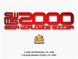 Title screen of Worldwide Soccer 2000: Euro Edition on the Sega Dreamcast.