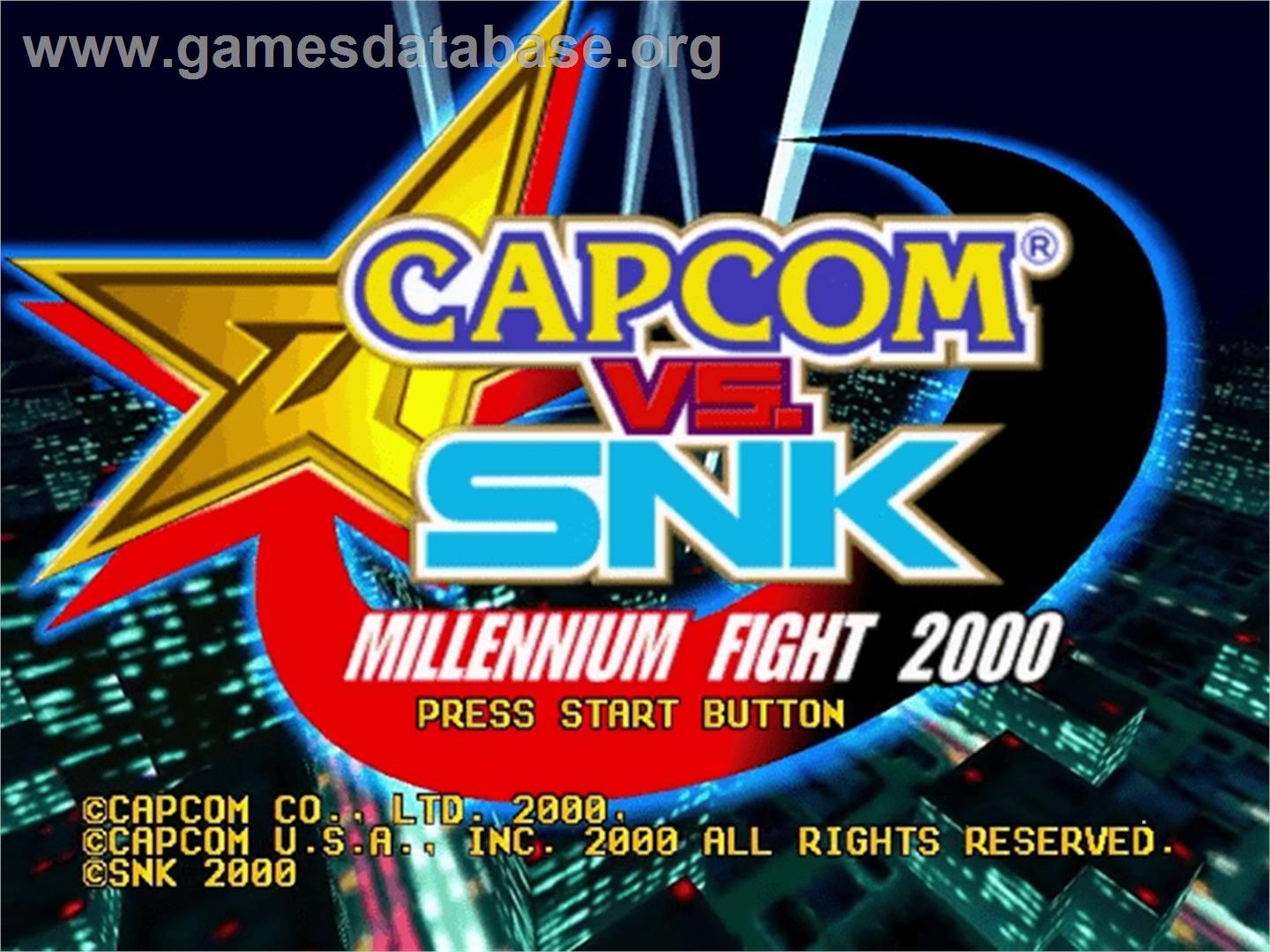 Capcom Vs Snk Millennium Fight 2000 Sega Dreamcast Artwork Title Screen