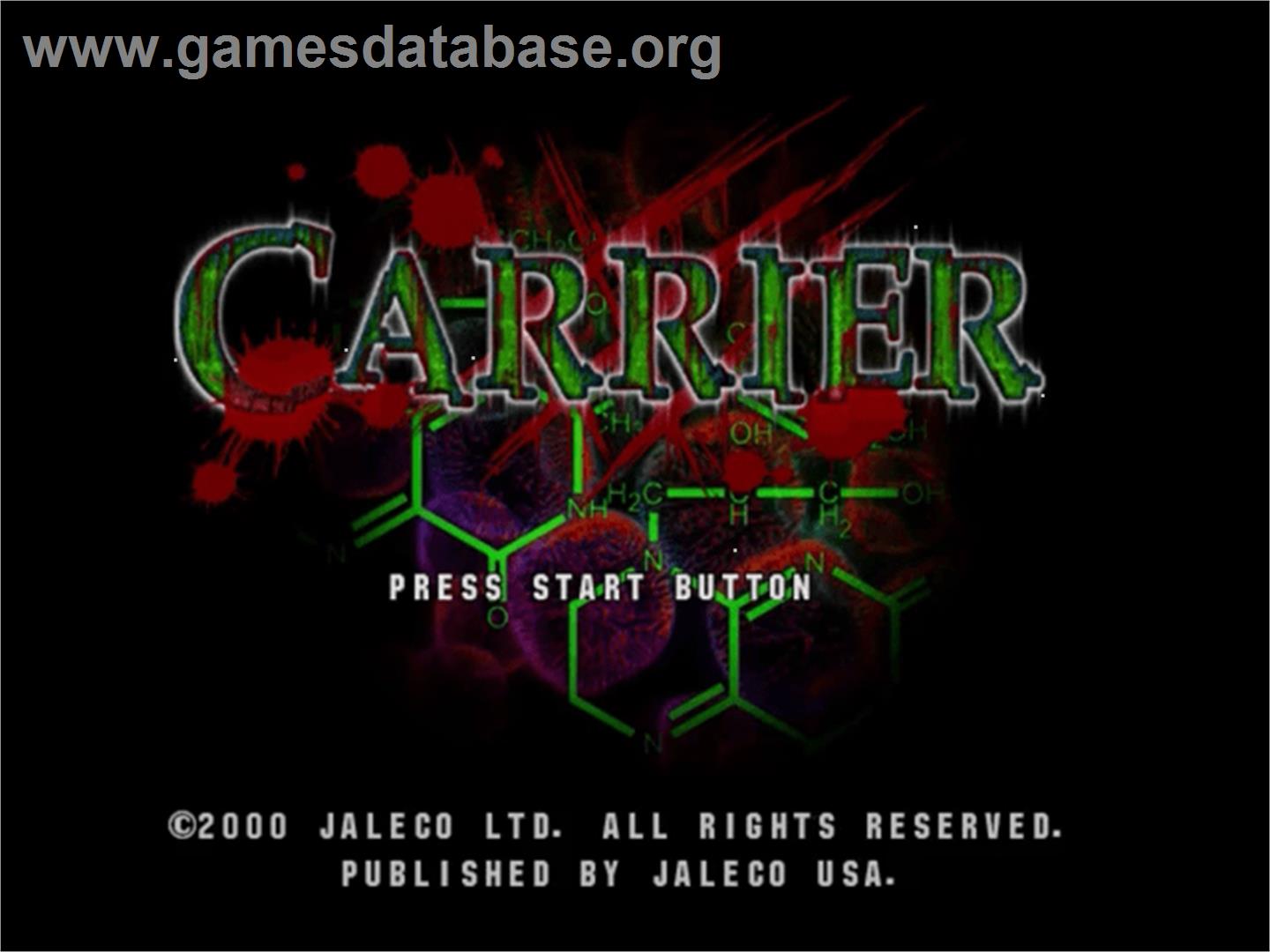 Carrier - Sega Dreamcast - Artwork - Title Screen