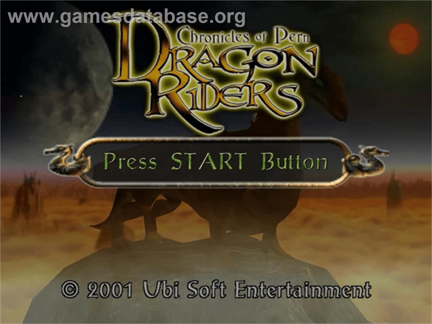 Dragonriders: Chronicles of Pern - Sega Dreamcast - Artwork - Title Screen