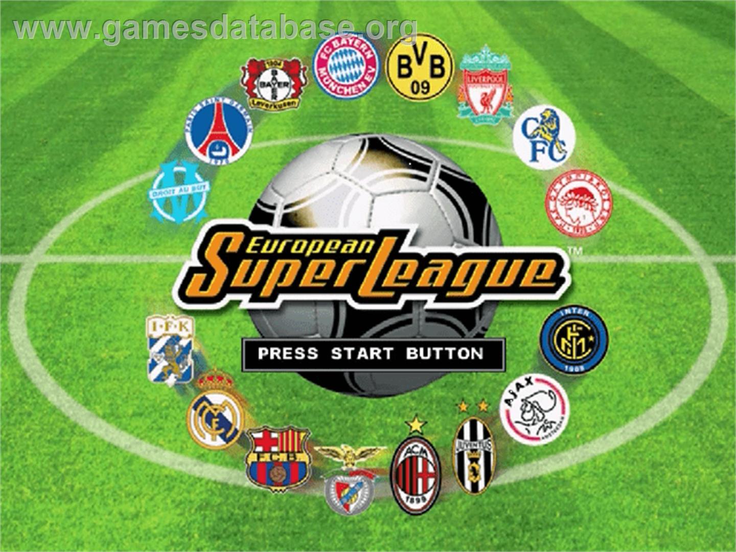 European Super League - Sega Dreamcast - Artwork - Title Screen