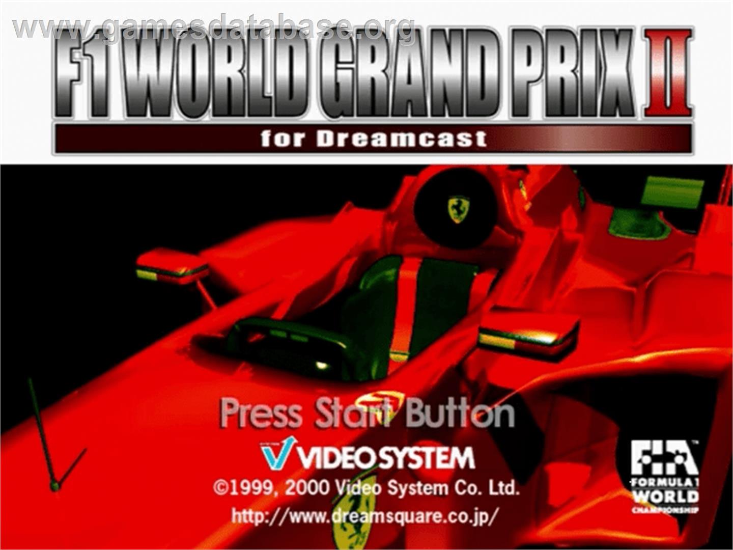 F1 World Grand Prix 2 - Sega Dreamcast - Artwork - Title Screen