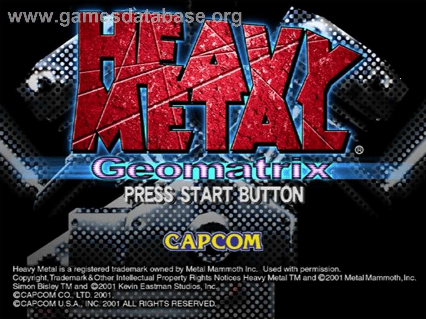 Heavy Metal Geomatrix - Sega Dreamcast - Artwork - Title Screen