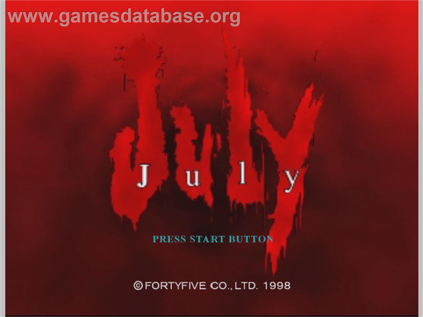 July - Sega Dreamcast - Artwork - Title Screen