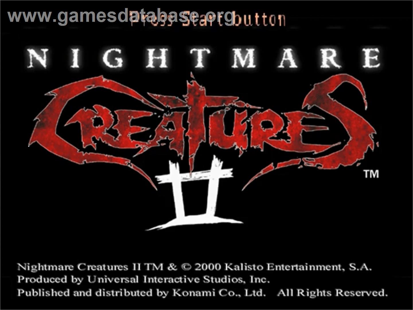 Nightmare Creatures 2 - Sega Dreamcast - Artwork - Title Screen