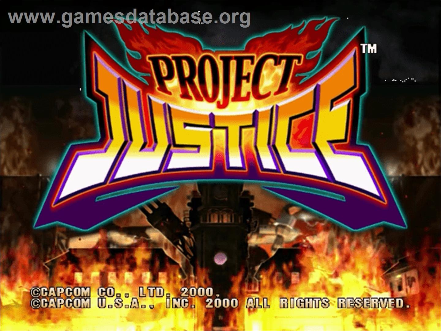Project Justice - Rival Schools 2 - Sega Dreamcast - Artwork - Title Screen