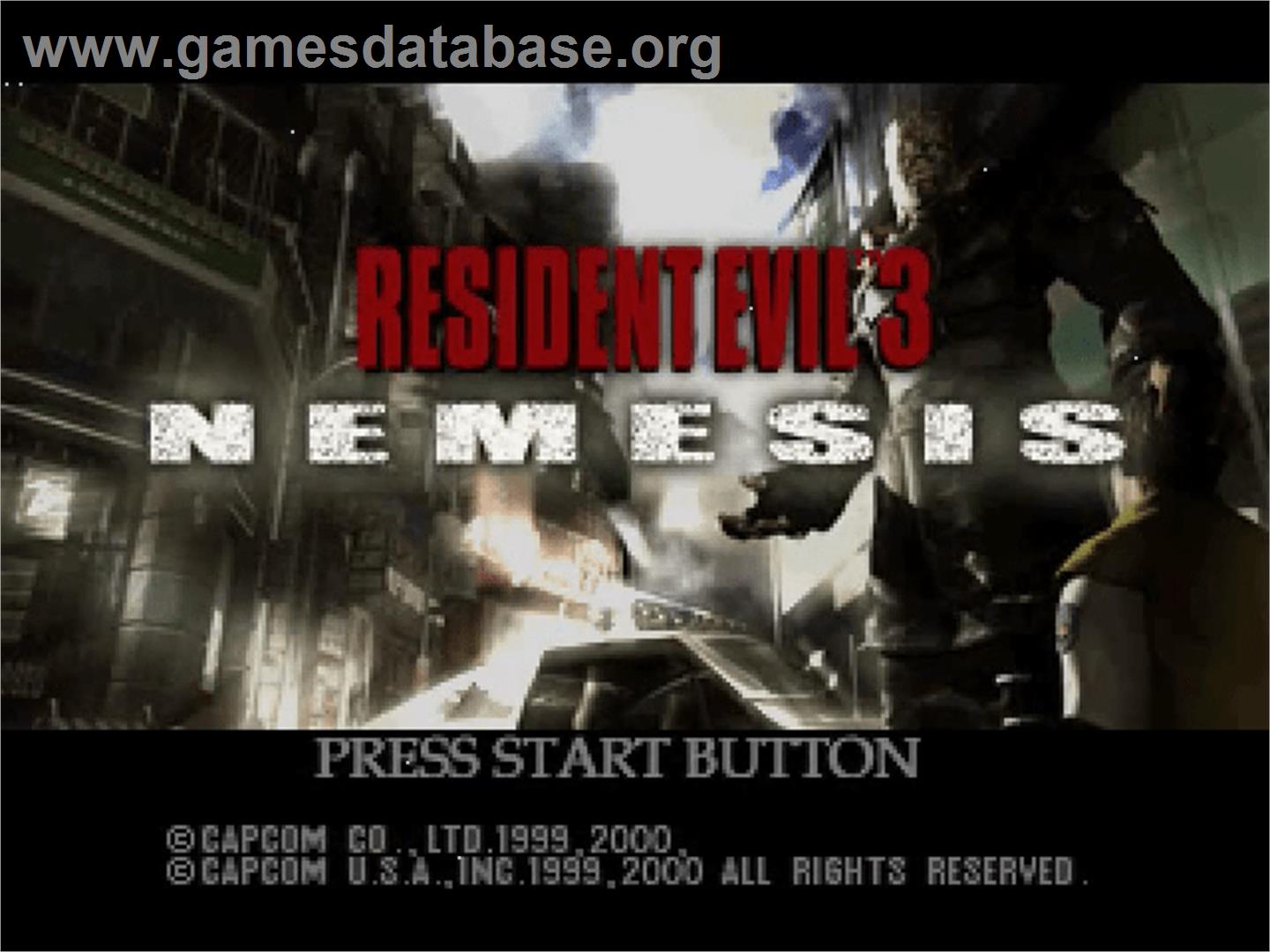 Resident Evil 3: Nemesis - Sega Dreamcast - Artwork - Title Screen