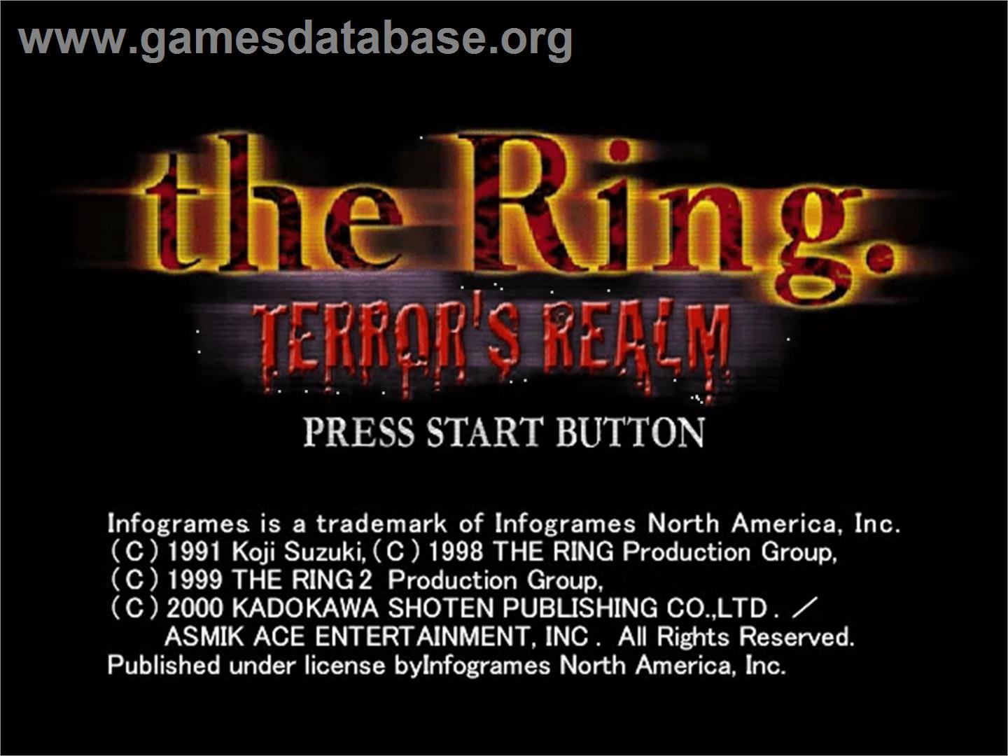 Ring: Terror's Realm - Sega Dreamcast - Artwork - Title Screen