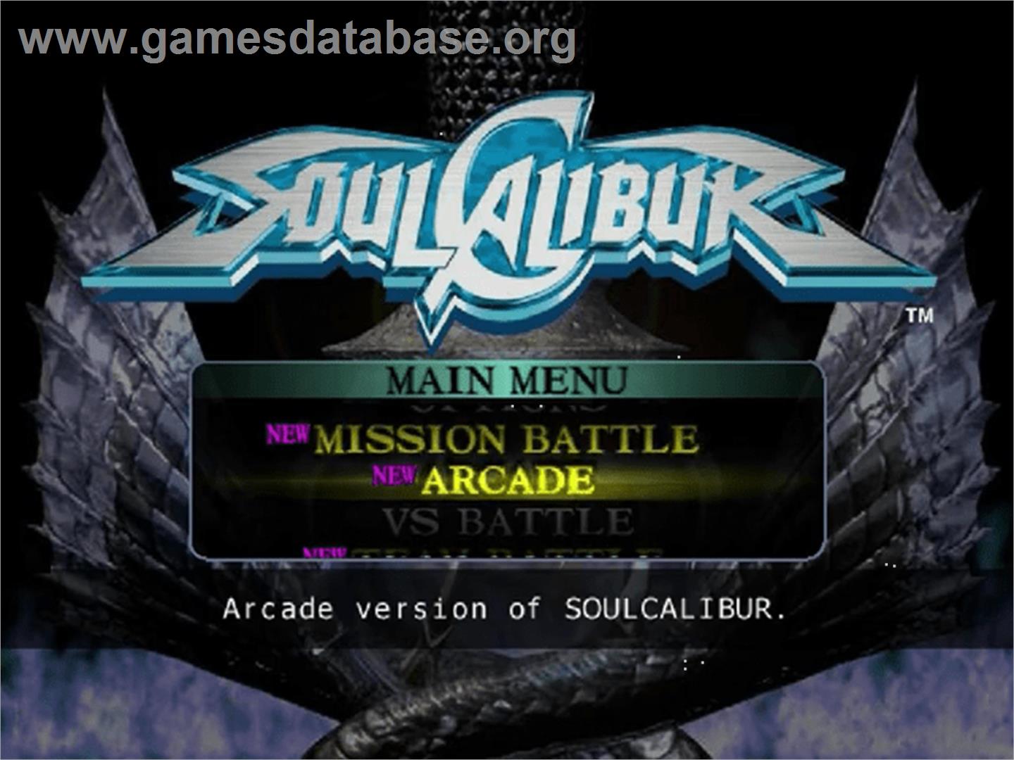 SoulCalibur - Sega Dreamcast - Artwork - Title Screen