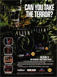 Advert for Alien 3 on the Sega Game Gear.