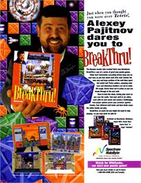 Advert for BreakThru! on the Sega Saturn.