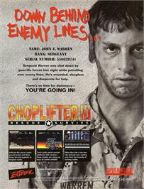 Advert for Choplifter 3 on the Sega Game Gear.