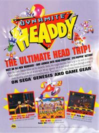 Advert for Dynamite Headdy on the Sega Genesis.