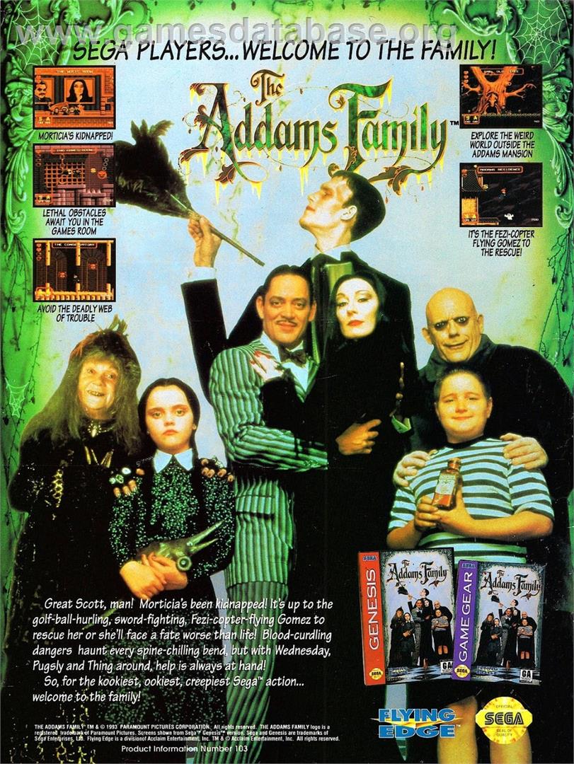 Addams Family, The - Nintendo Game Boy - Artwork - Advert