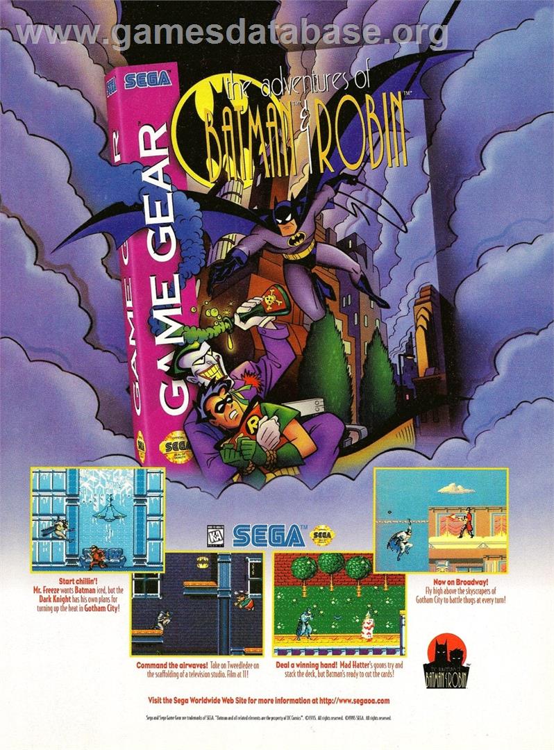 Adventures Of Batman And Robin, The - Sega Game Gear - Artwork - Advert
