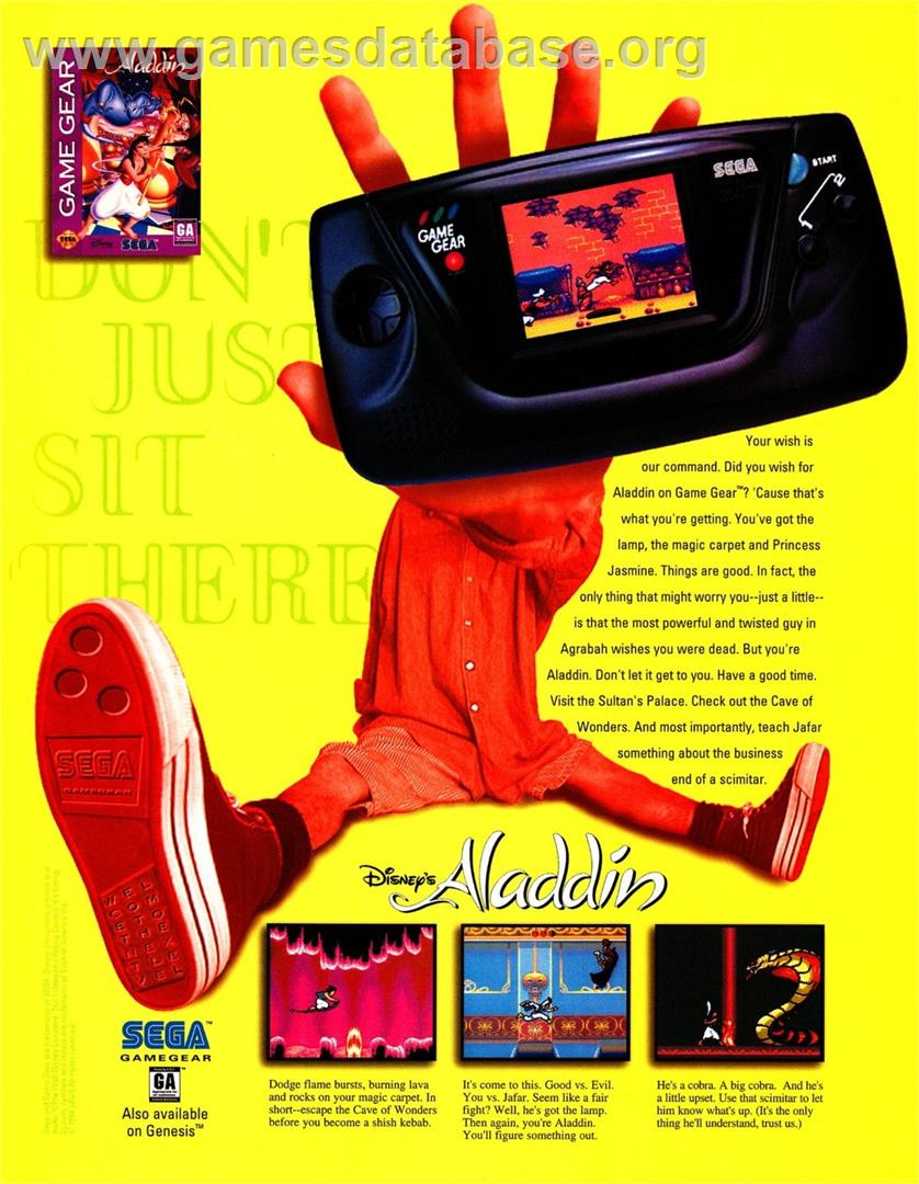 Disney's Aladdin - Nintendo Game Boy Color - Artwork - Advert
