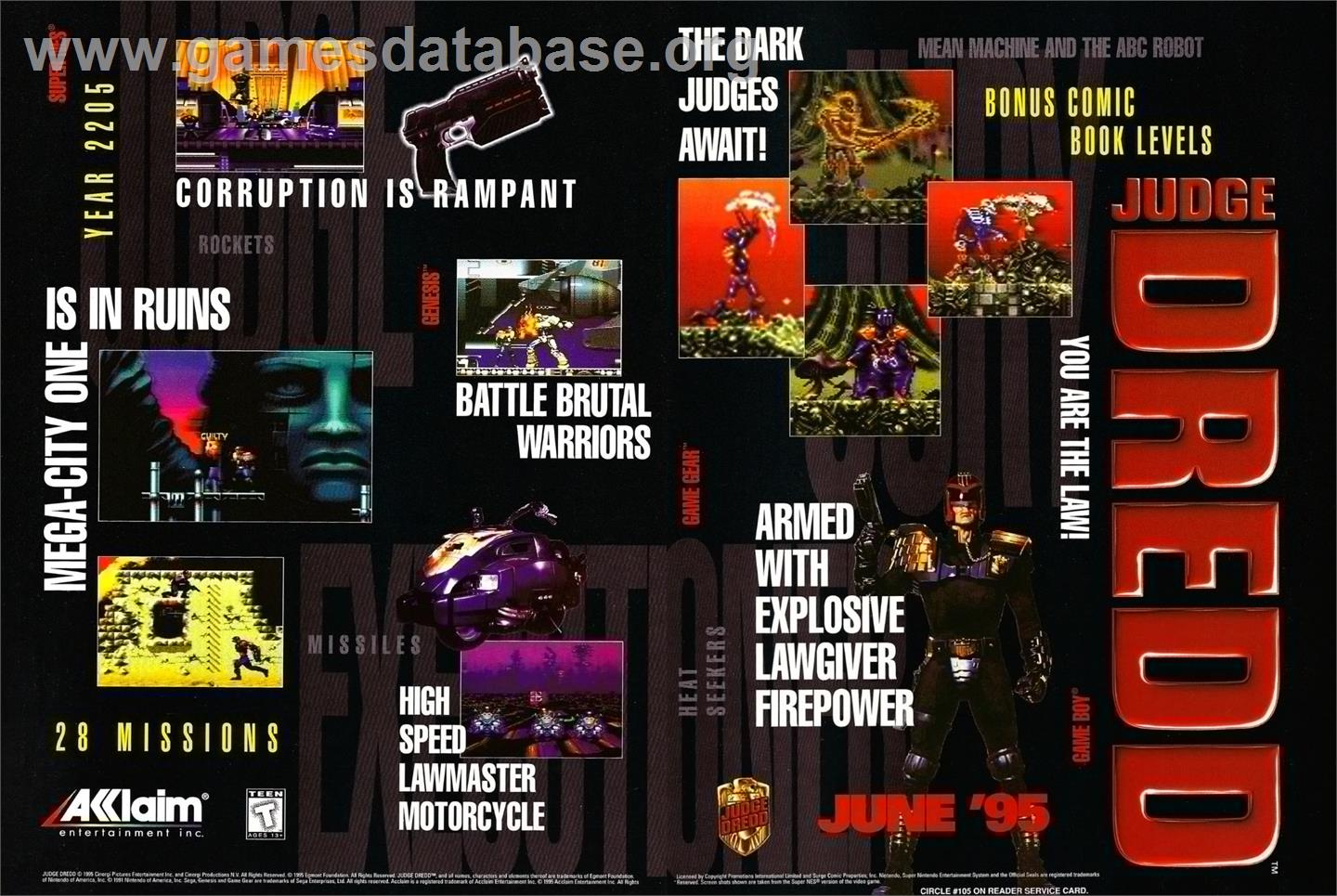 Judge Dredd - Sega Game Gear - Artwork - Advert
