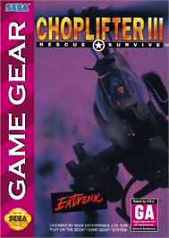 Box cover for Choplifter 3 on the Sega Game Gear.