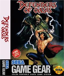 Box cover for Defenders of Oasis on the Sega Game Gear.